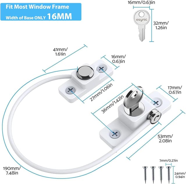 Thumbnail 6 de eSynic 8Pack window lock restrictor 185mm