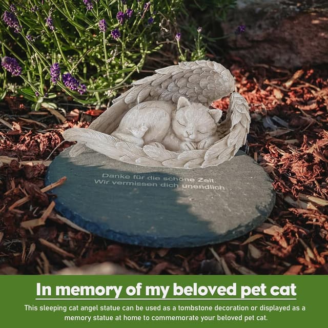 Detalle 2 de GIUSOBG Katze & Hund Engel als Tier-Gedenkfigur für den Garten (Grab Marker)