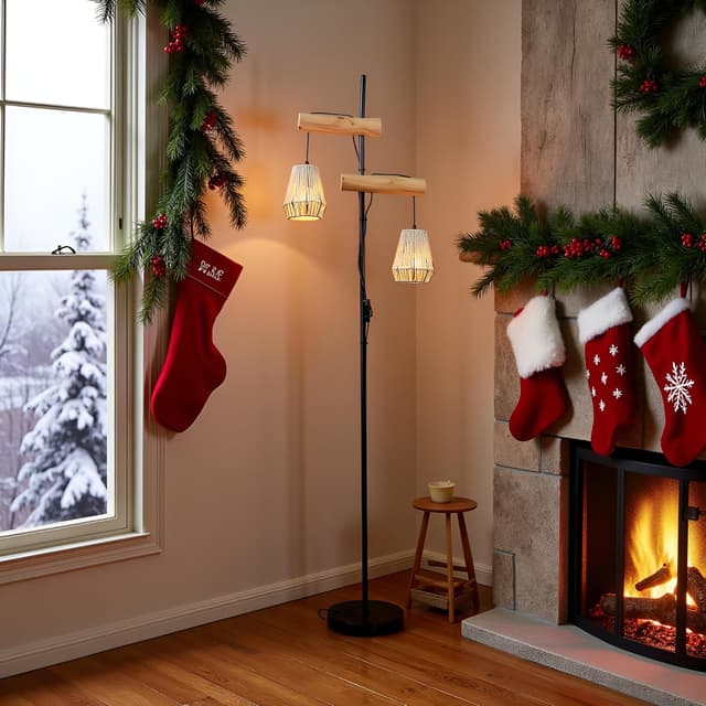 Detalle 2 de Osasy Stehlampe Vintage Boho Rattan 169 cm