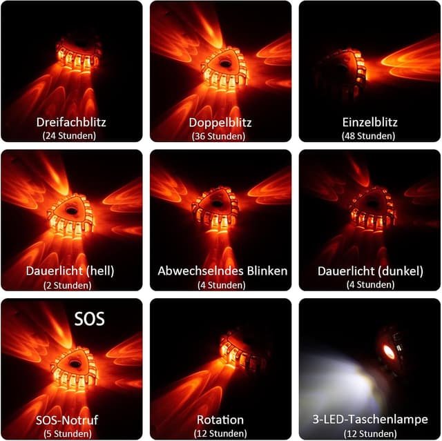 Detalle 2 de Bafiwu Rundumleuchte LED 9 Flash-Modi