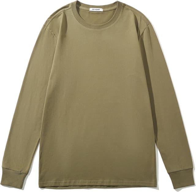 Thumbnail 6 de VEIISAR Herren dickes Langarm-Rundhals-T-Shirt aus 100% Baumwolle (Heavy Duty, pre-shrink)