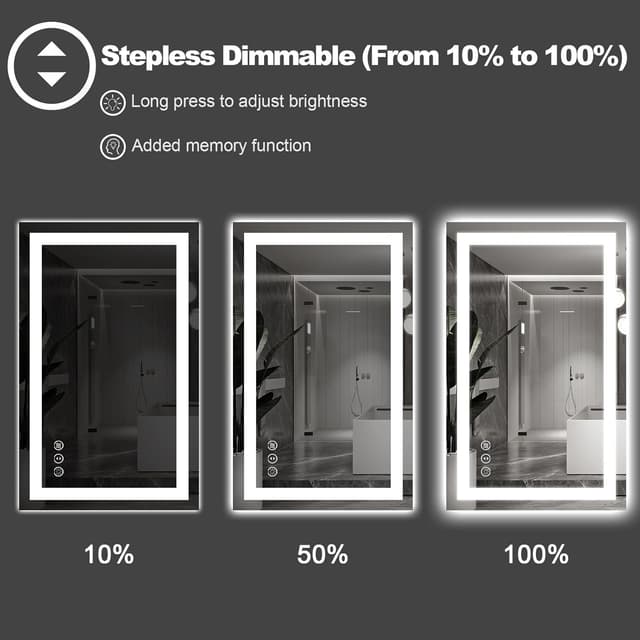 Thumbnail 5 de Amorho 24" x 32" LED Bathroom Mirror — Dimmable Vanity