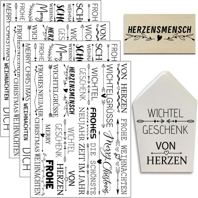 Thumbnail 6 de Hongma Rub On Sticker A5 (19 x 14 cm) – Großformat-Transfers, 4er Set mit Sprüchen