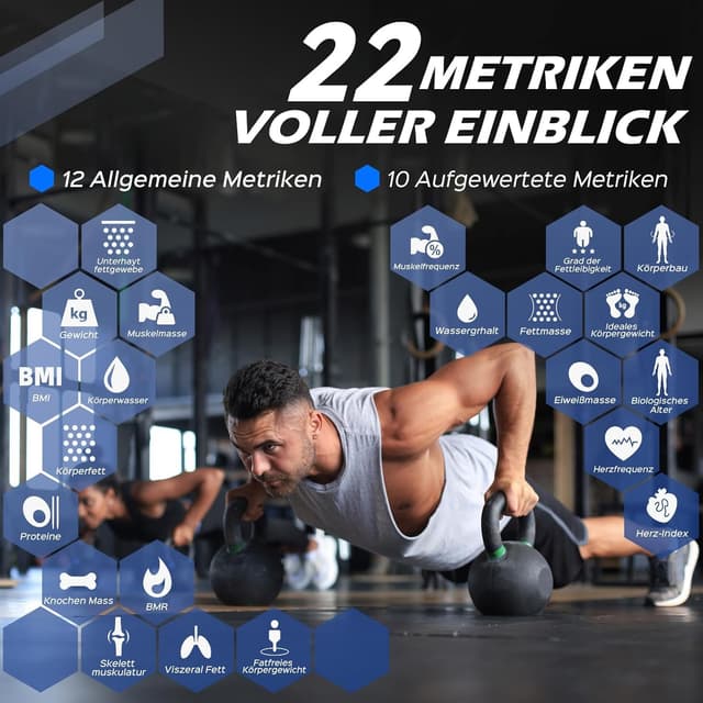 Detalle 2 de Lepulse Balance Impédancemètre Balance Intelligente Grand Écran (Fitdays, Bluetooth) : 22 mesures de composition