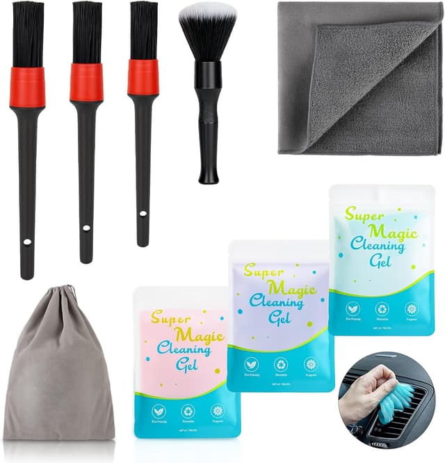 Detalle de TICARVE 9Pcs Car Interior Detailing Kit for Dash, Vents & Electronics