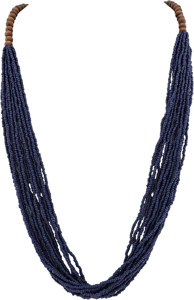 Detalle de Bocar NK-10407 long multiple row handmade beaded statement necklace with gift box