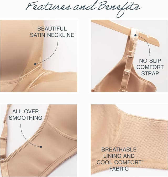 Detalle 2 de Playtex 18 Hour Wireless T-Shirt Bra (Plus Size) – Full Coverage, Cushioned Comfort (4803)
