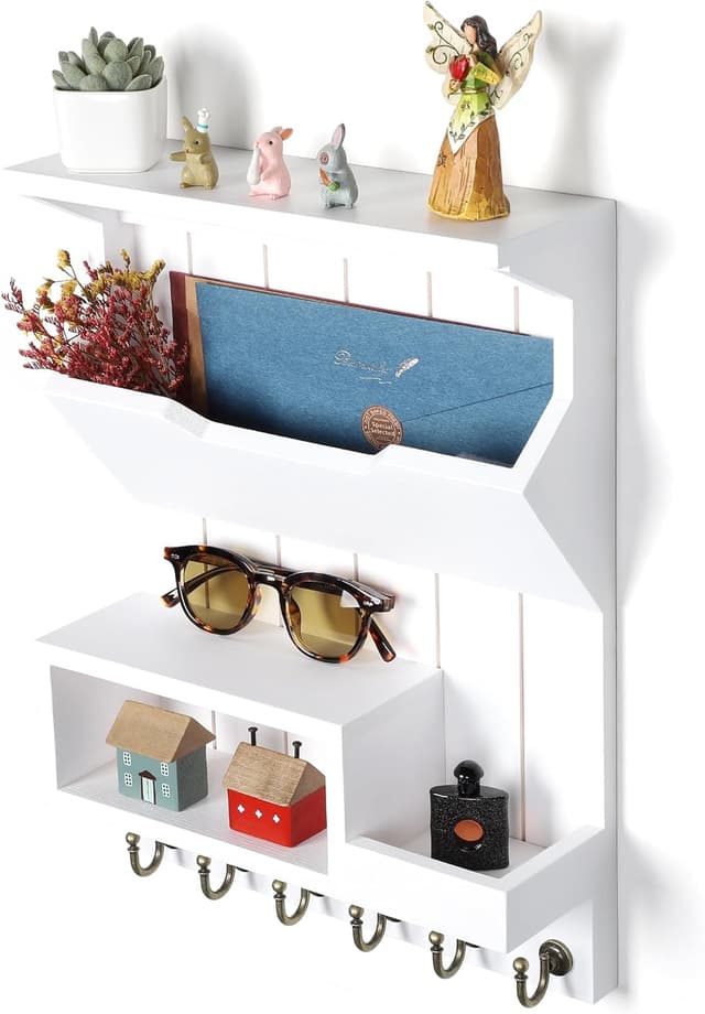 Thumbnail 2 de HEKFL Pine Wood Key Holder with 6 Hooks 🗝