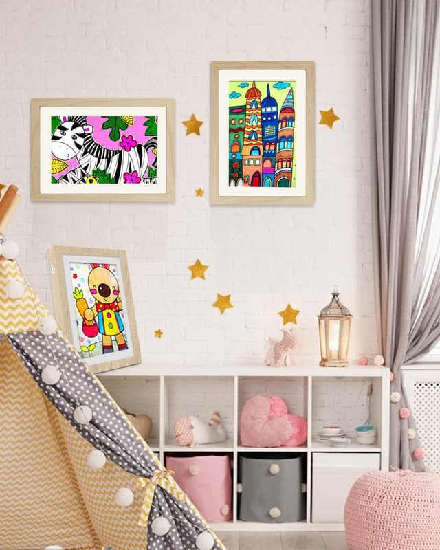 Thumbnail 6 de Hipsignal Kinder Bilderrahmen (2er-Set) A4 mit Frontöffnung – für Zeichnungen zum Aufhängen oder Aufstellen