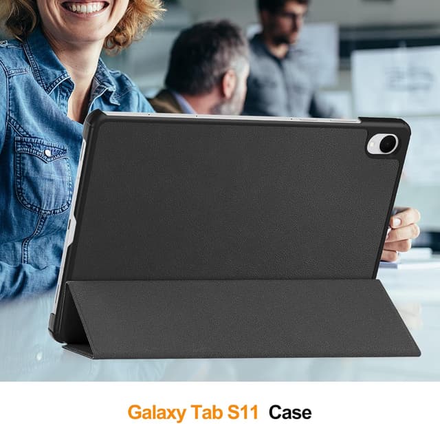 Detalle de FDHYFGDY Schutzhülle für Samsung Galaxy Tab S11 (11") – ultradünnes PU-Case mit Auto Schlaf/Wach, Klapphülle in Schwarz