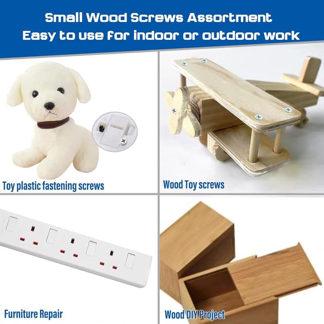 Thumbnail 6 de AMLOOPH self tapping small wood screws assortment (535 pcs) with plastic storage box