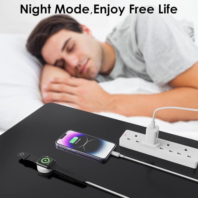 Detalle de Autallgee Upgraded 2 in 1 Charger for Apple Watch and iPhone (USB‑C to Lightning) with 20W wall charger