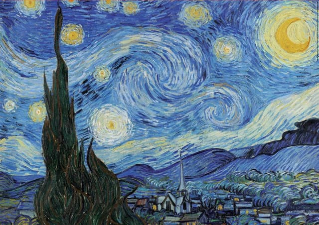 Detalle 2 de Educa Puzzle 1000 Piezas La Noche Estrellada Vincent Van Gogh 🌌