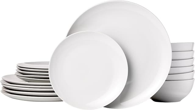 Imagen de Amazon Basics Vajilla porcelana 18 piezas 26,6 cm 🍽 en OfertitasTOP