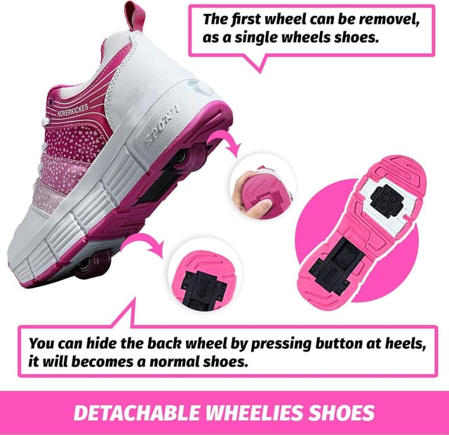 Detalle 2 de HOVERKICKES LED Roller Skate Shoes for Kids with Detachable Wheels (Rechargeable, Light-Up)