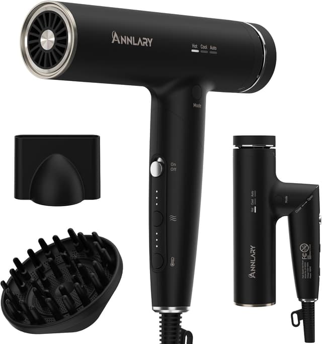 Detalle de Annlary Hair Dryer 1500W Travel Foldable ๐โ