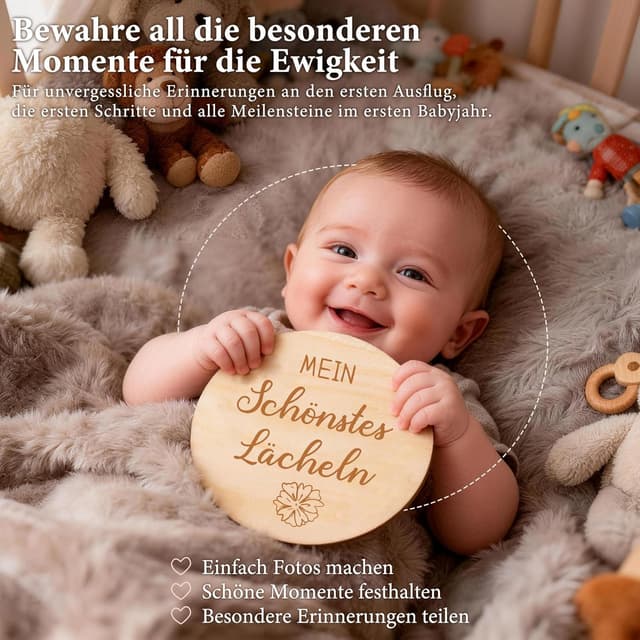Detalle 2 de 46 Holz-Meilensteinkarten für Babys