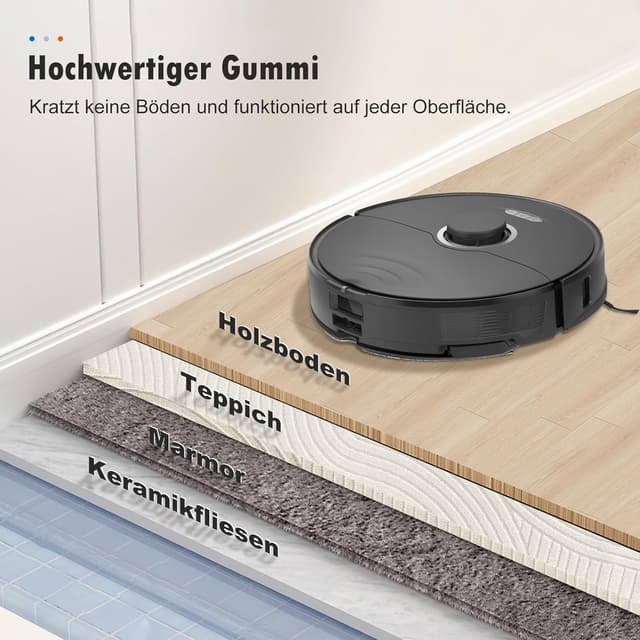 Detalle de Alloytool Hauptbürste Zubehör (Gummi DuoRoller) für Roborock S8, S8+ & Q8 Max Saugroboter