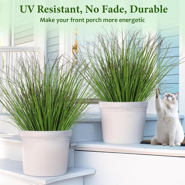 Detalle de DEMIUKO 10 Bündel Kunstpflanzen 50 cm Grün