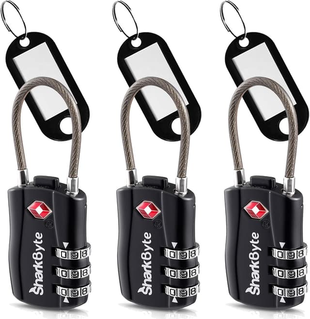 Detalle de SharkByte TSA Approved Luggage Locks 3-Pack 🔒
