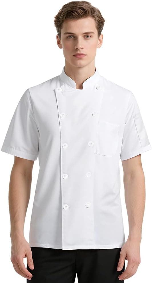 Detalle de DiULi Chef Jacket short sleeve chefwear
