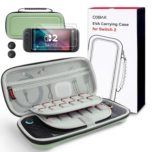 Detalle de CoBak Large Capacity Carrying Case for Nintendo Switch 2 (2025) 3-in-1 Accessories Bundle