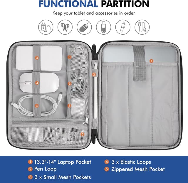 Detalle de MoKo 13-14 Zoll Laptop Tasche mit Griff