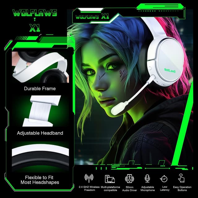 Thumbnail 6 de WolfLawS Wireless Gaming Headset for 40h