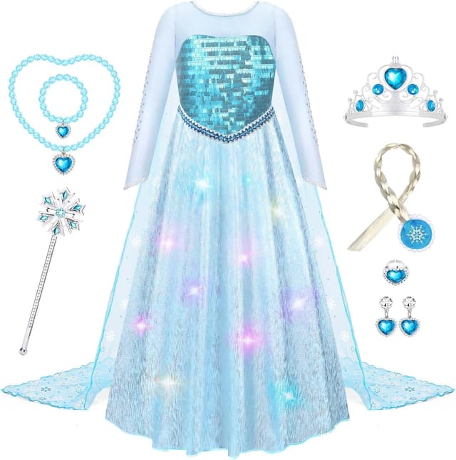 Detalle de WIKITOT Princess Dress for Girls aged 3–10