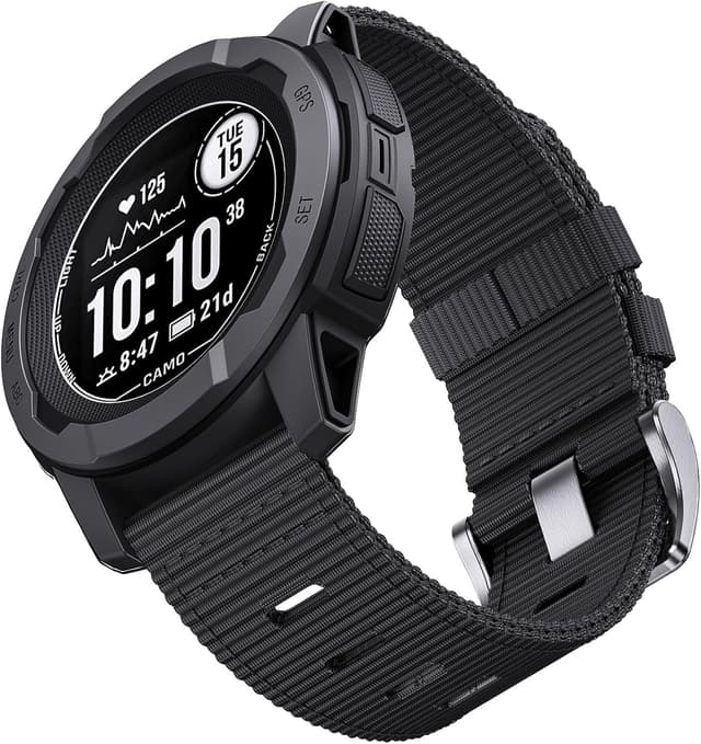 Detalle de EKINGEEK nylon replacement strap for Garmin Instinct/Instinct 2 (45mm) – adjustable buckle and quick-dry comfort