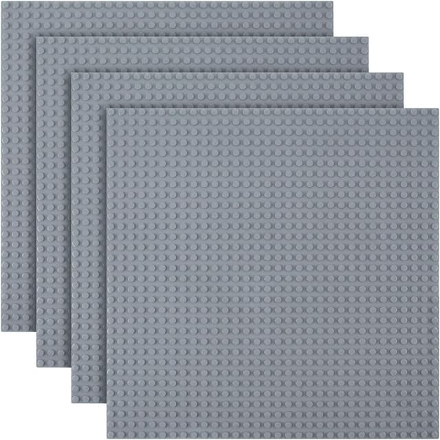 Detalle de HOTUT Classic Bauplatte-Set (4 Platten) 25,5 × 25,5 cm – kompatibel mit vielen Bauklötzen-Grundsets
