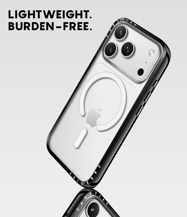 Detalle de CASETiFY Compact iPhone 17 Pro Case (Zebra-Brown / Clear Black) with MagSafe compatibility