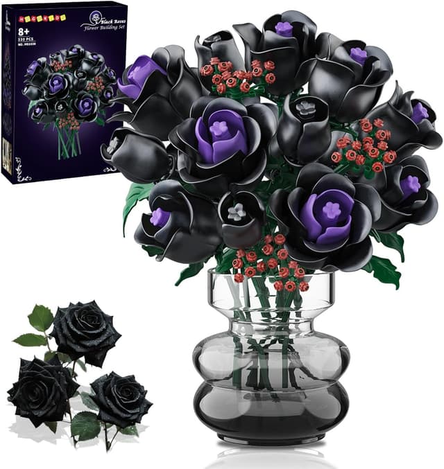 Imagen de HOGOKIDS Flowers Bouquet Building Set 330PCS black roses 🧩 en OfertitasTOP