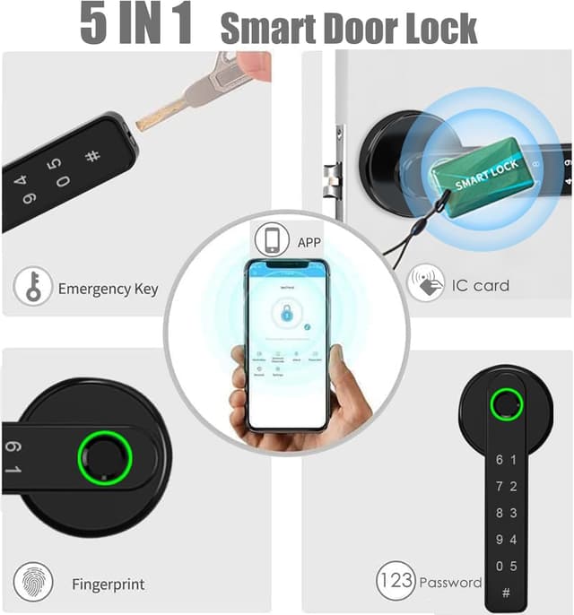 Thumbnail 1 de TEKXDD Cerradura Inteligente de Huellas 6 en 1