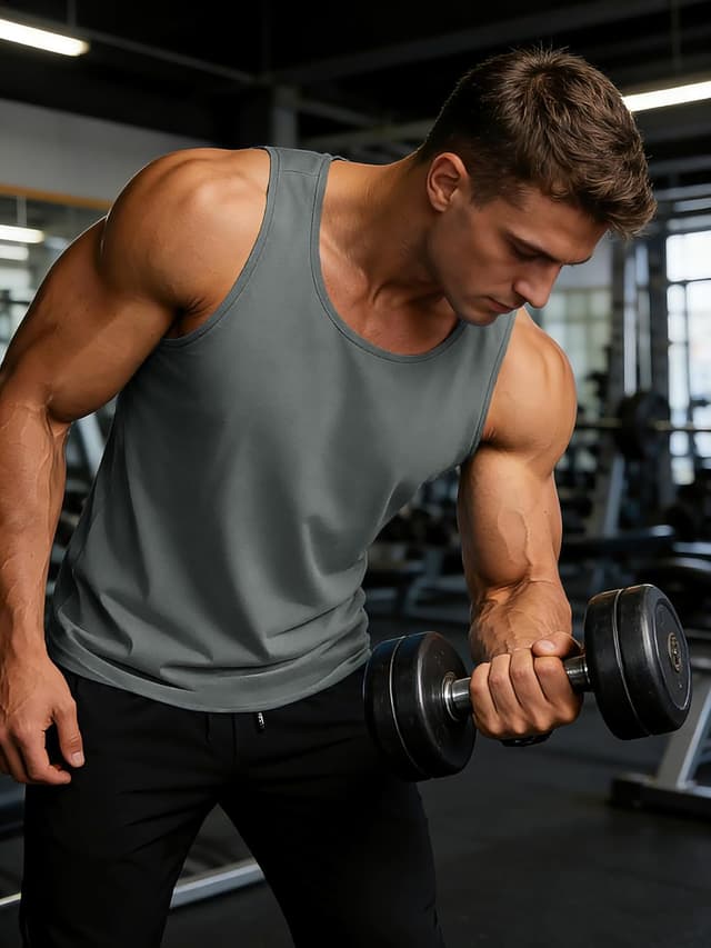 Detalle de MAGCOMSEN Men’s Sleeveless Vests (UPF 50+ Quick-Dry) Vented Gym & Running Tank Top