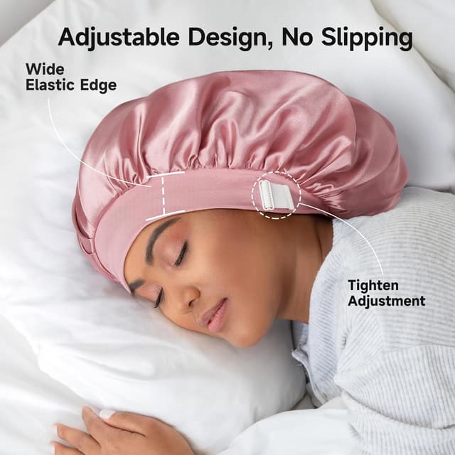 Detalle de 22 Momme Silk Bonnet for Sleeping
