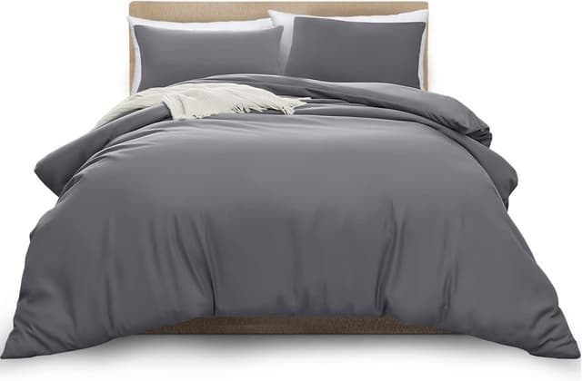 Detalle de MOONLIGHT20015 double duvet cover set in grey with 2 pillowcases
