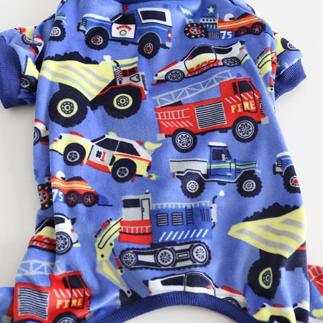 Detalle 2 de BT Bear Fat Dog Clothes fleece-style dog pyjamas jumpsuit (Blue, XXL) for autumn/winter warmth