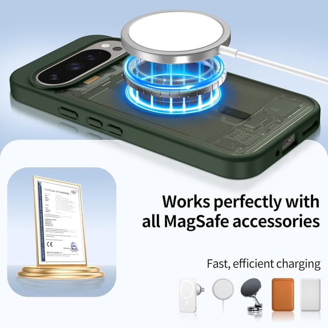 Thumbnail 6 de Jshru Magnetic Case for Google Pixel 9 & Pixel 9 Pro (Sage Green) with Magsafe support