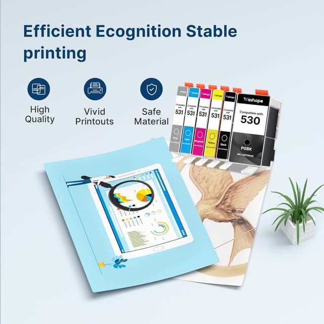 Detalle 2 de PGI-530 / CLI-531 Compatible Ink Cartridges (XXL) for Canon Pixma TS8750/TS8751 – 6 Pack