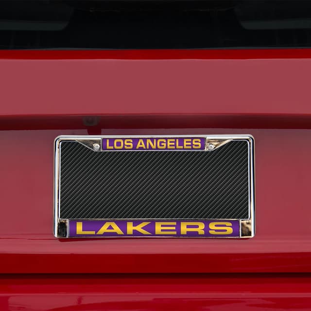 Detalle de Rico Industries Los Angeles Lakers Chrome Laser-Cut License Plate Frame (FCL82001)
