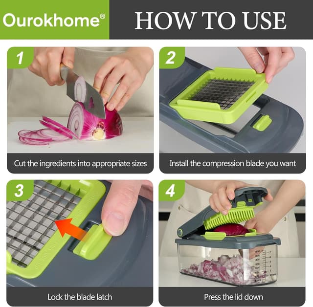 Thumbnail 4 de Ourokhome Vegetable Chopper 8 in 1 🥕