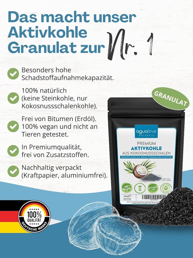 Thumbnail 2 de AGUALEVE Aktivkohle Granulat 200g