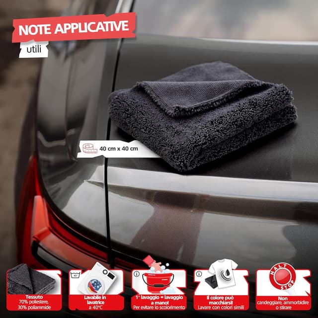 Thumbnail 6 de SPRINGER ZX1500, set 2 panni doppia faccia in microfibra 40x40 cm 2-in-1 (lucidare e asciugare)