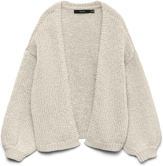 Detalle de VERO MODA VMMAYBE Strickjacke mit Gürtel – kurze Damen-Strickjacke mit Rundhalsausschnitt