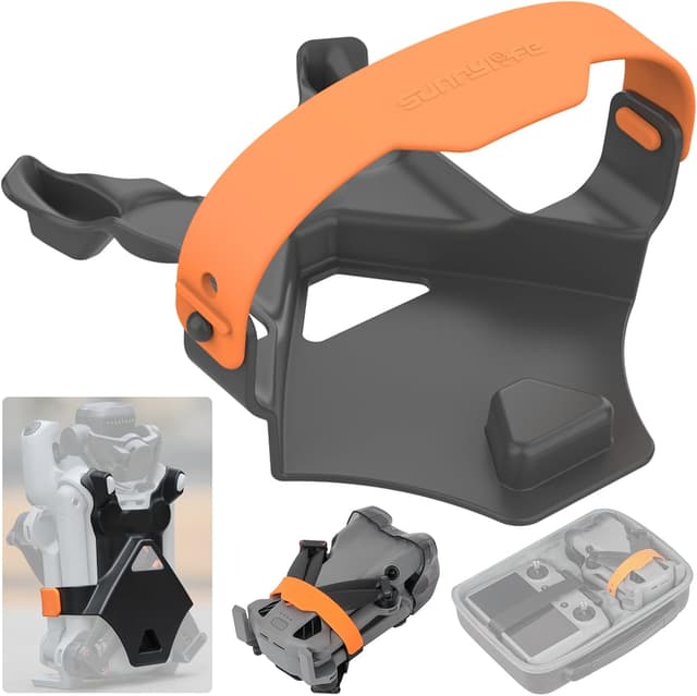 Detalle de DJI Mini 5 Pro propeller holder in orange