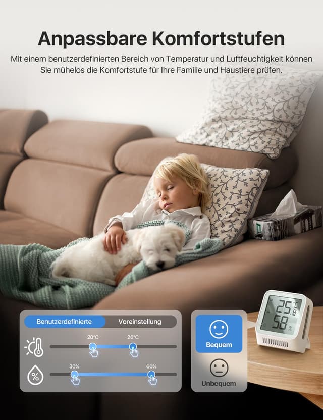 Thumbnail 2 de X‑Sense STH0A WLAN Thermometer Hygrometer mit Basisstation