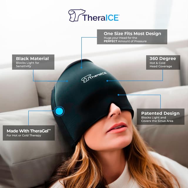 Detalle 2 de TheraICE Migraine Relief Cap Cold Compress Mask