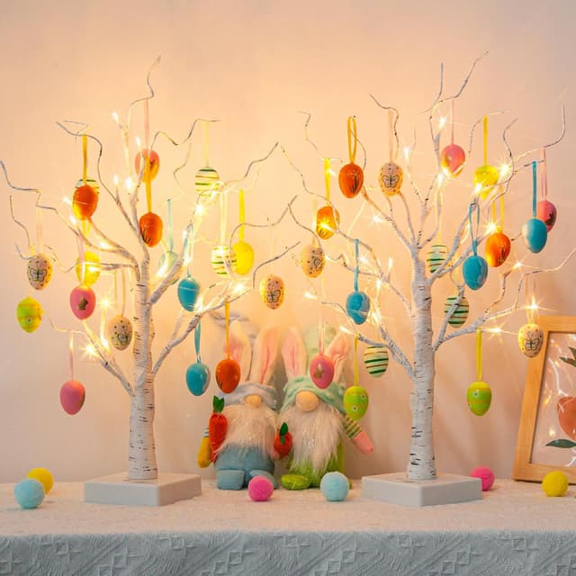 Detalle de Eambrite Easter egg tree set of 2, 24 LEDs