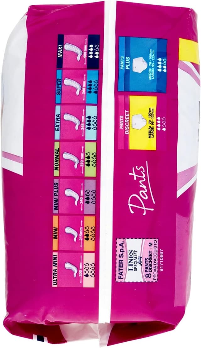 Detalle 2 de Assorbenti per urina Lines Specialist Pants Discreet, taglia M (8 pezzi)